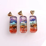 6PCS Chakra Pendant Healing Necklace Druzy Reiki Pendulum Amulet