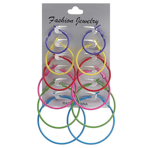 Colorful Hoop Earrings Set Steampunk Circle Party Jewelry