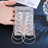 Punk Hoop Earrings Set for Women Steampunk Ear Clip Earring