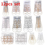 Punk Hoop Earrings Set for Women Steampunk Ear Clip Earring
