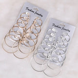 Punk Hoop Earrings Set for Women Steampunk Ear Clip Earring
