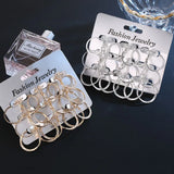 Punk Hoop Earrings Set for Women Steampunk Ear Clip Earring