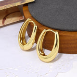 6Pairs Copper Hoop Earrings Plated Huggie Statement Geometric Classic Earring