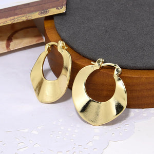 6Pairs Copper Hoop Earrings Plated Huggie Statement Geometric Classic Earring