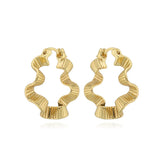 6Pairs Copper Hoop Earrings Plated Huggie Statement Geometric Classic Earring