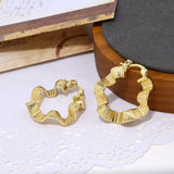 6Pairs Copper Hoop Earrings Plated Huggie Statement Geometric Classic Earring