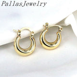 6Pairs Fashion Plated Hoops Earrings for Women Twist Circle Thick Earrings