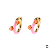 Colorful Enamel Small Hoop Earrings Women Earings Party Gift