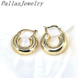 6Pairs Vintage Metal Hoop Earrings Stainless Steel Geometric Copper Earring