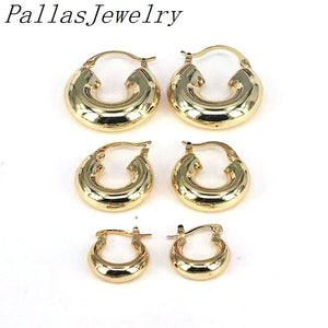 6Pairs Vintage Metal Hoop Earrings Stainless Steel Geometric Copper Earring
