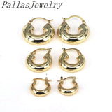 6Pairs Vintage Metal Hoop Earrings Stainless Steel Geometric Copper Earring