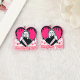 6Pc Middle Finger Skull Charms for Halloween Horror DIY Making