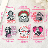 6Pc Middle Finger Skull Charms for Halloween Horror DIY Making