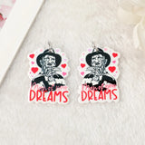 6Pc Middle Finger Skull Charms for Halloween Horror DIY Making