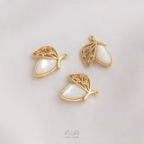 6Pcs 14K Copper Sea Shell Butterfly Charms DIY Jewelry Findings