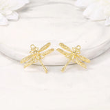 6Pcs 18K Plated Brass Dragonfly Charms for Jewelry Making DIY