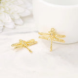 6Pcs 18K Plated Brass Dragonfly Charms for Jewelry Making DIY