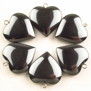 6Pcs 20x5mm Hematite Heart Beads for Jewelry Making