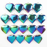 6Pcs 20x5mm Rainbow Hematite Heart Beads