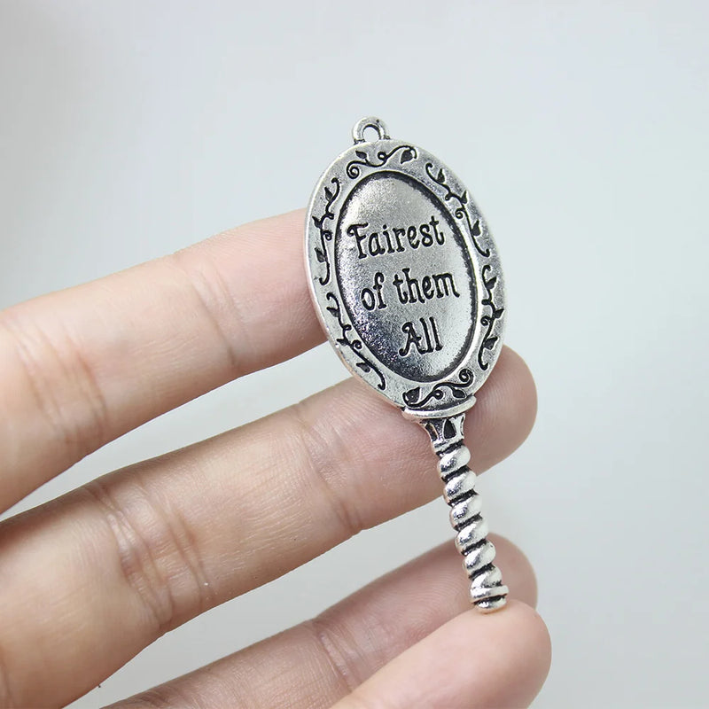 6Pcs Mirror Charms Fairest of Them All Pendant For Necklace,Earring DIY