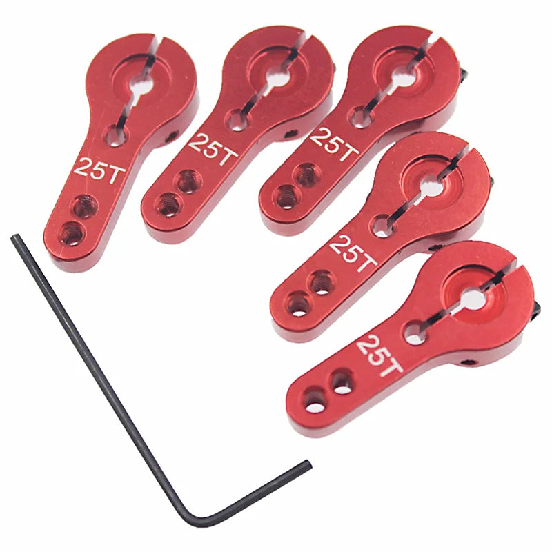 6Pcs 25T Aluminum Servo Horn Steering Arm High Servos Motors Parts RC Car