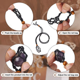 6Pcs Adjustable Stone Holder Wax Rope Necklace Making Set