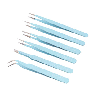 6Pcs Anti-Static Steel Tweezers Set for Electronics Jewelry