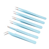 6Pcs Anti-Static Steel Tweezers Set for Electronics Jewelry