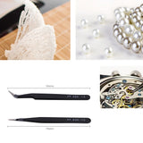 6Pcs ESD Stainless Steel Tweezers Maintenance Jewelry DIY