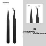 6Pcs ESD Stainless Steel Tweezers Maintenance Jewelry DIY