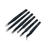 6Pcs ESD Stainless Steel Tweezers Maintenance Jewelry DIY