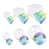6Pcs Big Ball Resin Moulds Square Deep Clear Silicone