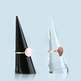 Acrylic Crystal Ring Holder Wedding Ring Display Cone Single Finger Rings Stand