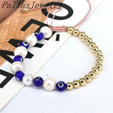 Boho Colorful Eye Round Bracelet Jewelry Copper Plated Beaded Bracelets