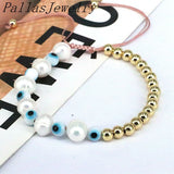 Boho Colorful Eye Round Bracelet Jewelry Copper Plated Beaded Bracelets