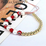 Boho Colorful Eye Round Bracelet Jewelry Copper Plated Beaded Bracelets