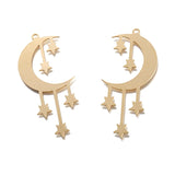 6Pcs Brass Moon Star Charms Pendant DIY Jewelry Making