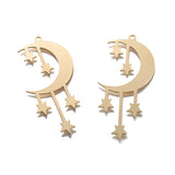6Pcs Brass Moon Star Charms Pendant DIY Jewelry Making
