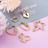 6Pcs Brass CZ Carabiner Lock Charms for DIY Jewelry
