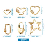 6Pcs Brass CZ Carabiner Lock Charms for DIY Jewelry