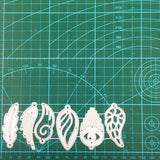 6Pcs Carbon Steel Feather Earring Cutting Dies for DIY Leather Earrings