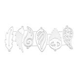 6Pcs Carbon Steel Feather Earring Cutting Dies for DIY Leather Earrings