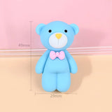 6Pcs Bow Bear Resin Charms for DIY Jewelry Making