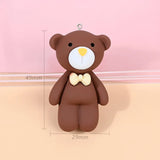 6Pcs Bow Bear Resin Charms for DIY Jewelry Making