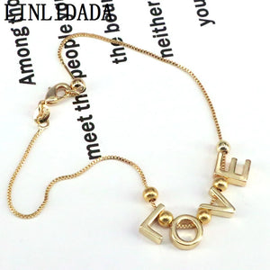 6Pcs Charm Metal Anklet Bracelet Love Word Foot Jewelry