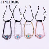 6Pcs Women's Bracelets CZ Zirconia Eye Beads Macrame Bracelets