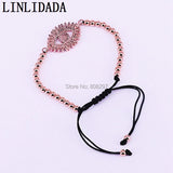 6Pcs Women's Bracelets CZ Zirconia Eye Beads Macrame Bracelets