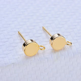 6Pcs Copper 14K Plated Round Stud Earring Hooks DIY Jewelry Findings