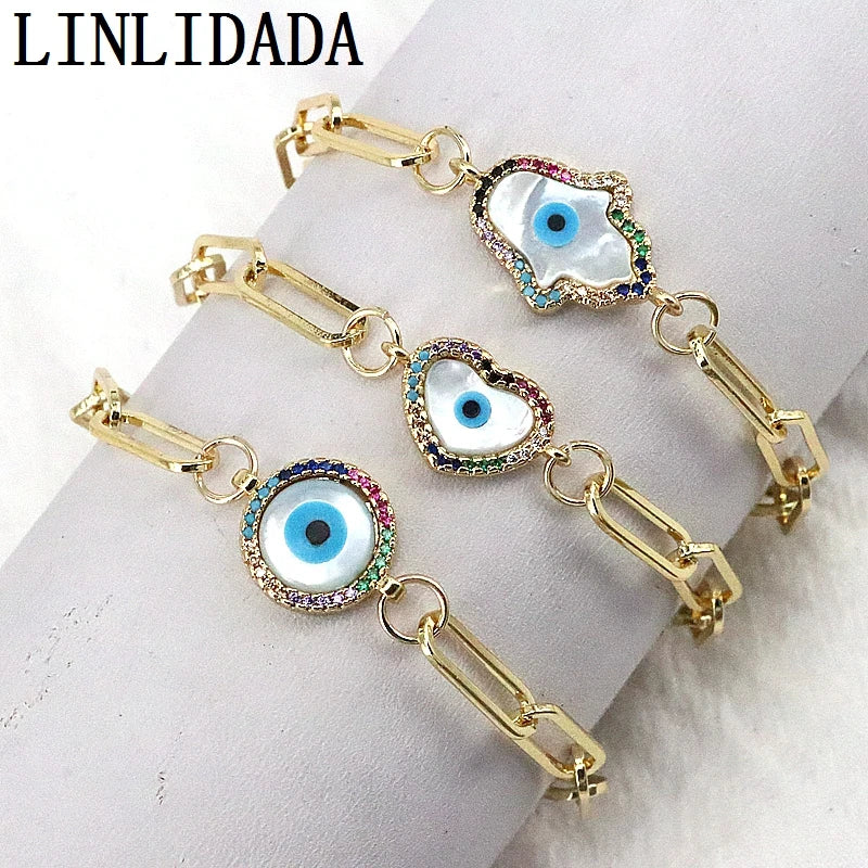 Copper Zircon Charm Bracelet for Women