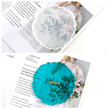 6Pcs DIY Silicone Coaster Resin Casting Molds Kit with Foil Flakes Tweezers
